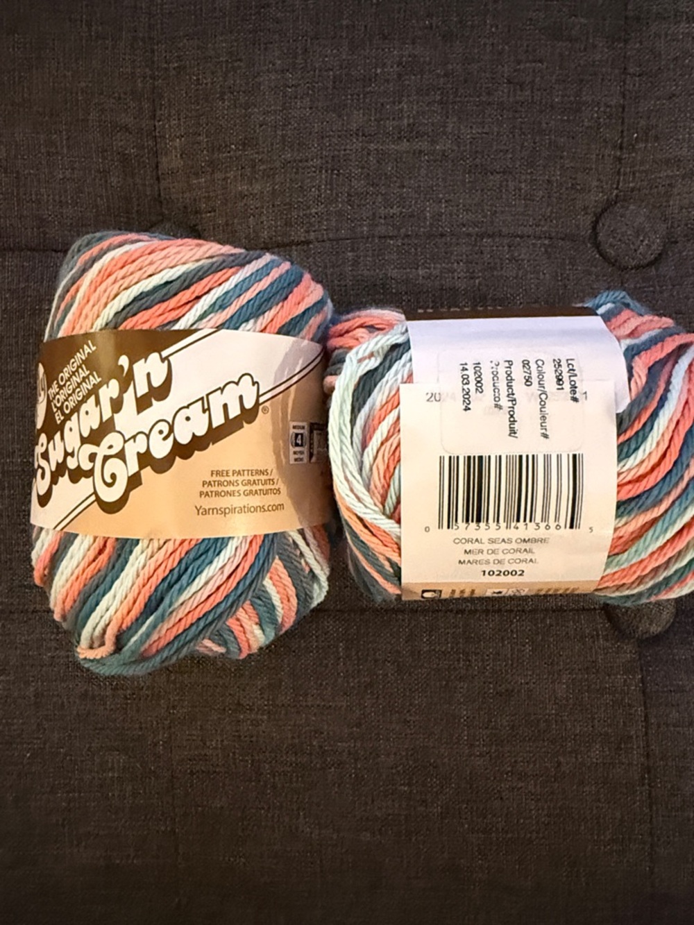 Sugar'n Cream Ombre Cotton Yarn - Coral Seas